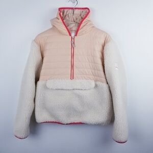 Ivory Ella 1/4 Zip Sherpa Hooded Pullover XS